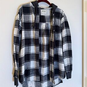 American Eagle Outfitters Black and White Checkered Hoodie
